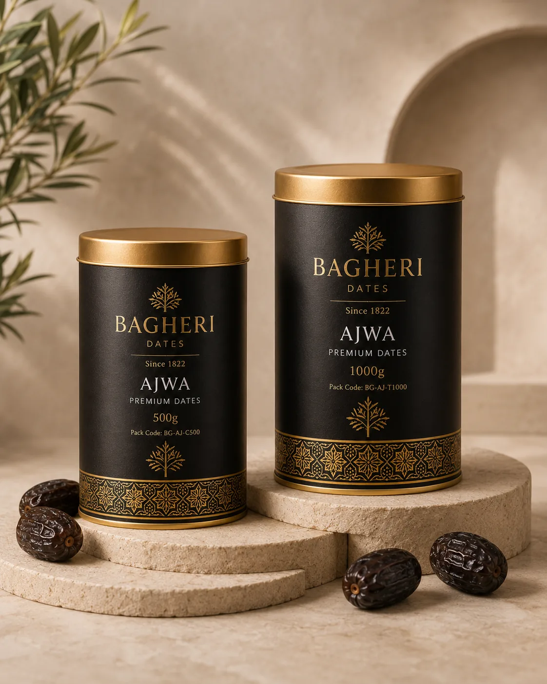 BAGHERI premium cylindrical tin formats